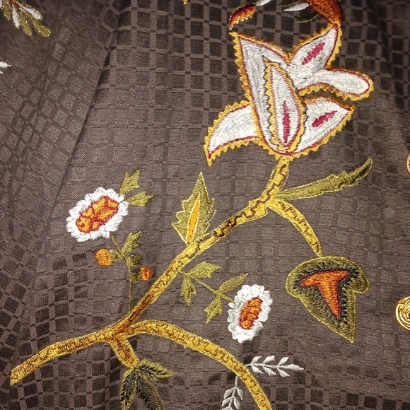 LIKE NEW Vtg Alex Kim Bohemian Embroidered Button Down Jacket Top - Picture 3 of 11